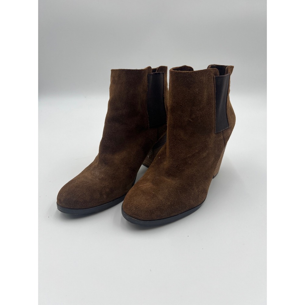Vince Camuto Hessa Brown Suede Block Heel Ankle Boots Women 7.5B VP-HESSA
